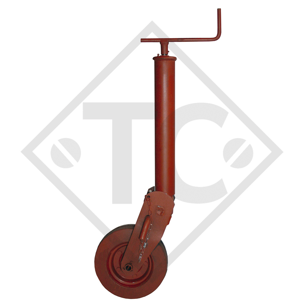 Rueda jockey ø70mm redondo con horquilla semiautomática, 1224013, para caravanas, remolques y semirremolques