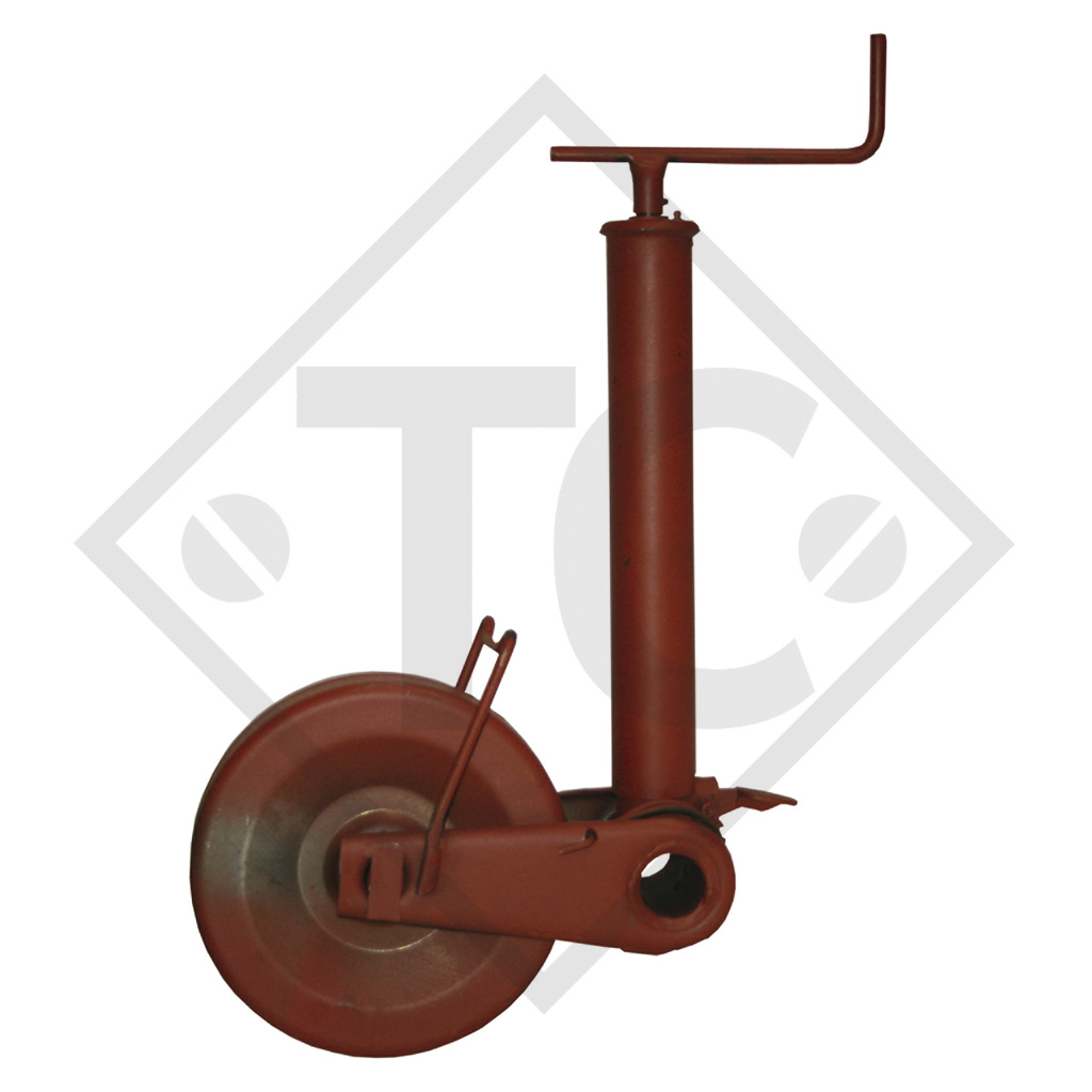 Jockey wheel ø70mm round with support shoe semi-automatic, 1224012, for caravans, car trailers, machines for building industry