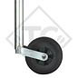 Jockey wheel ø48mm round, type ST 48-200 V, for caravans, car trailers, machines for building industry