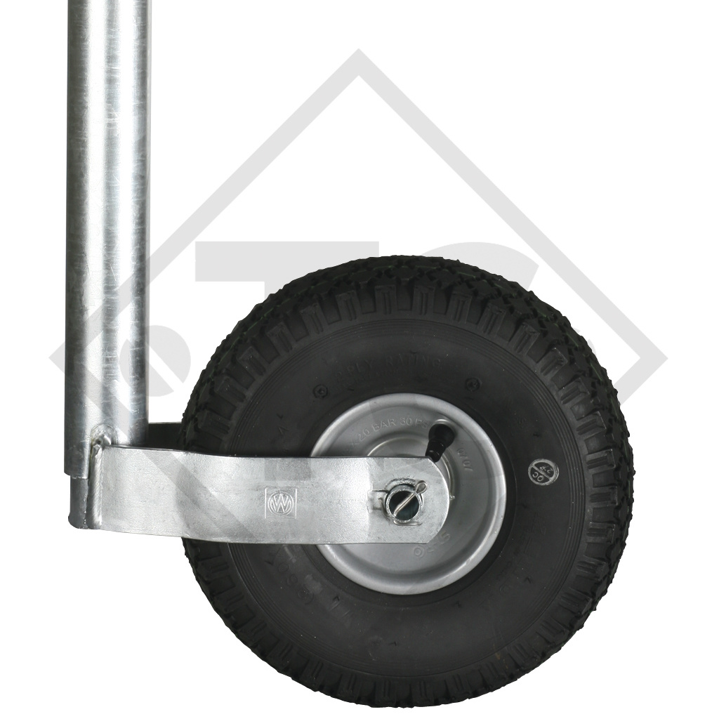 Ruotino d'appoggio ø48mm tondo, tipo ST 48-260 LB, per caravan, rimorchi auto, macchine per l'edilizia