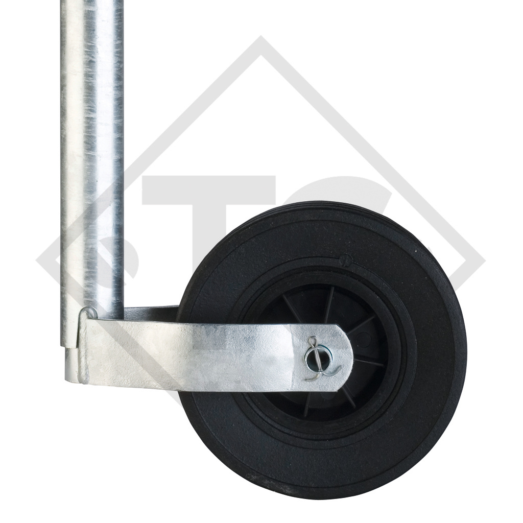 Jockey wheel ø48mm round, type ST 48-255 S, for caravans, car trailers, machines for building industry