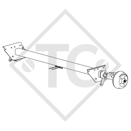 Braked axle 1350kg SWING axle type CB 1355, 46.24.379.501
