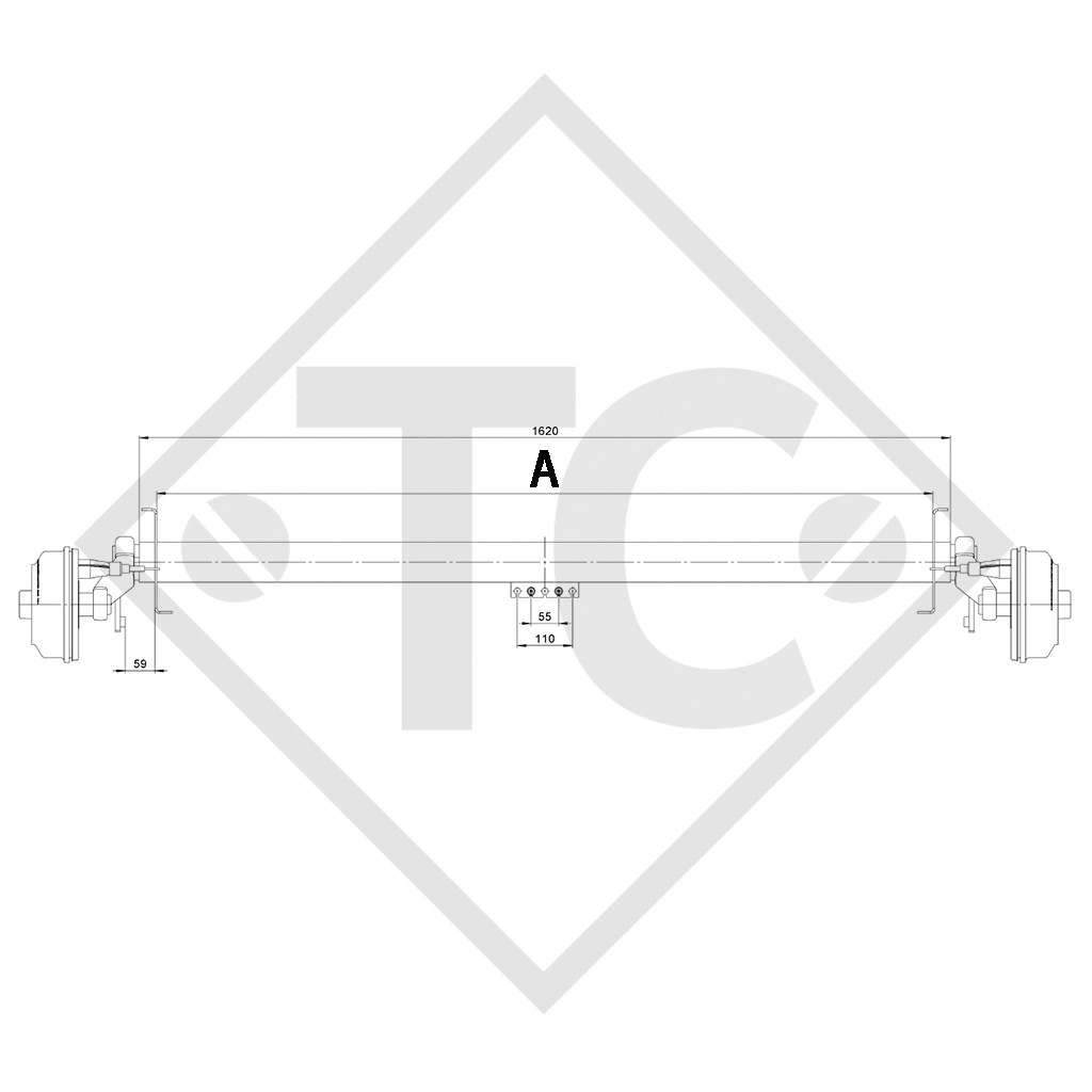 Assale frenato 1350kg SWING tipo di assale CB 1355, 46.24.379.501