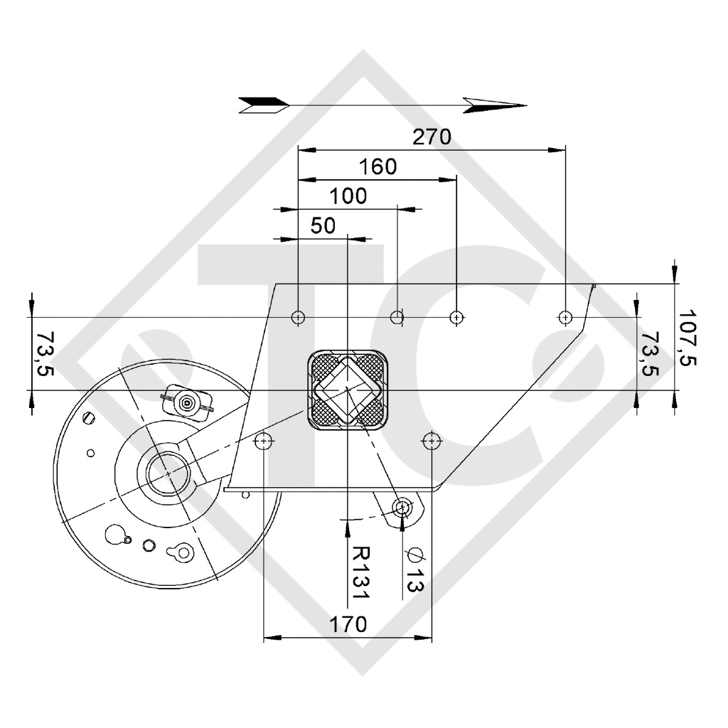 Assale frenato 1350kg SWING tipo di assale CB 1355, 46.24.379.501