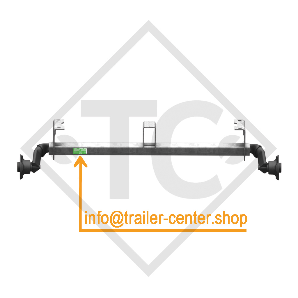 Eje sin freno 750kg BASIC tipo de eje 700-5 con soporte intermedio aumentado