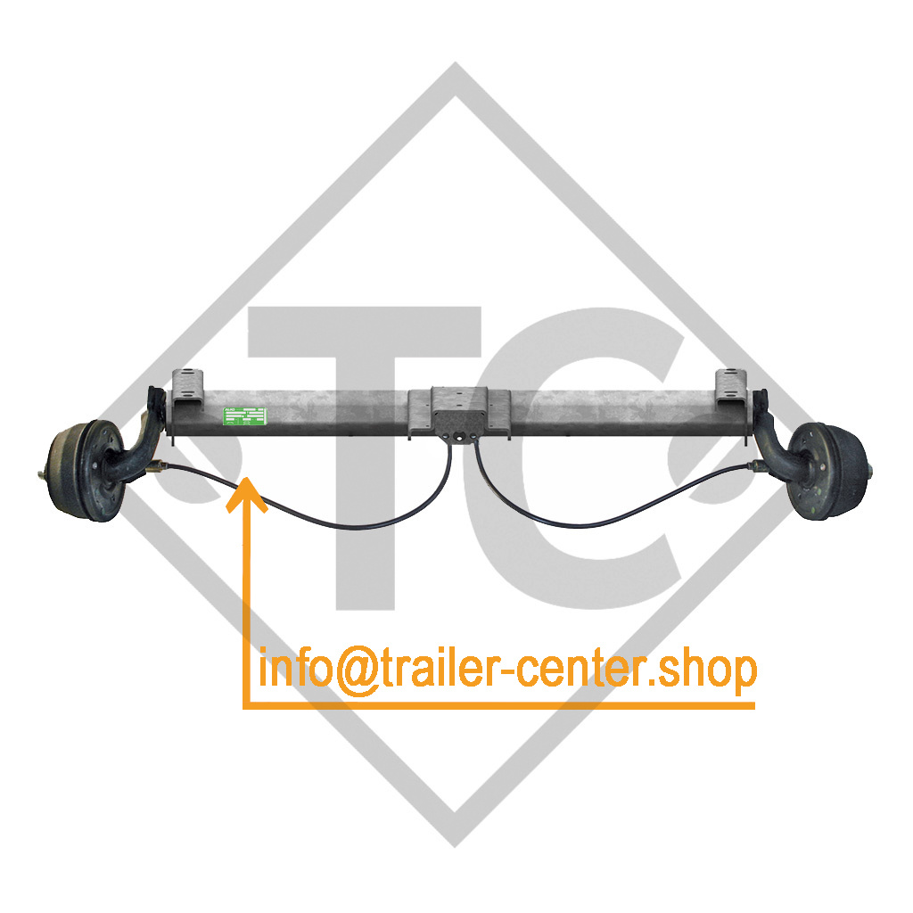 Braked axle 750kg BASIC axle type B 700-5 with top hat profile 90mm