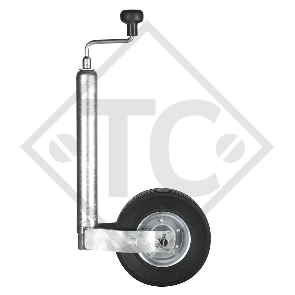 Ruotino d'appoggio ø48mm tondo, tipo ST 48-255 SB, per caravan, rimorchi auto, macchine per l'edilizia