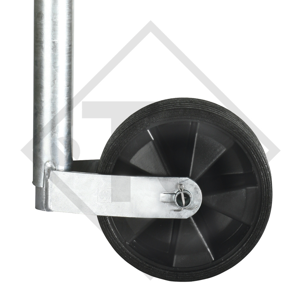 Jockey wheel ø48mm round, type ST 48-C-240 S, for caravans, car trailers, machines for building industry