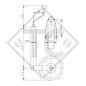 Roue jockey ø48mm rond, type ST 48-C-240 S, pour caravanes, remorques-auto, machines pour l'industrie du bâtiment