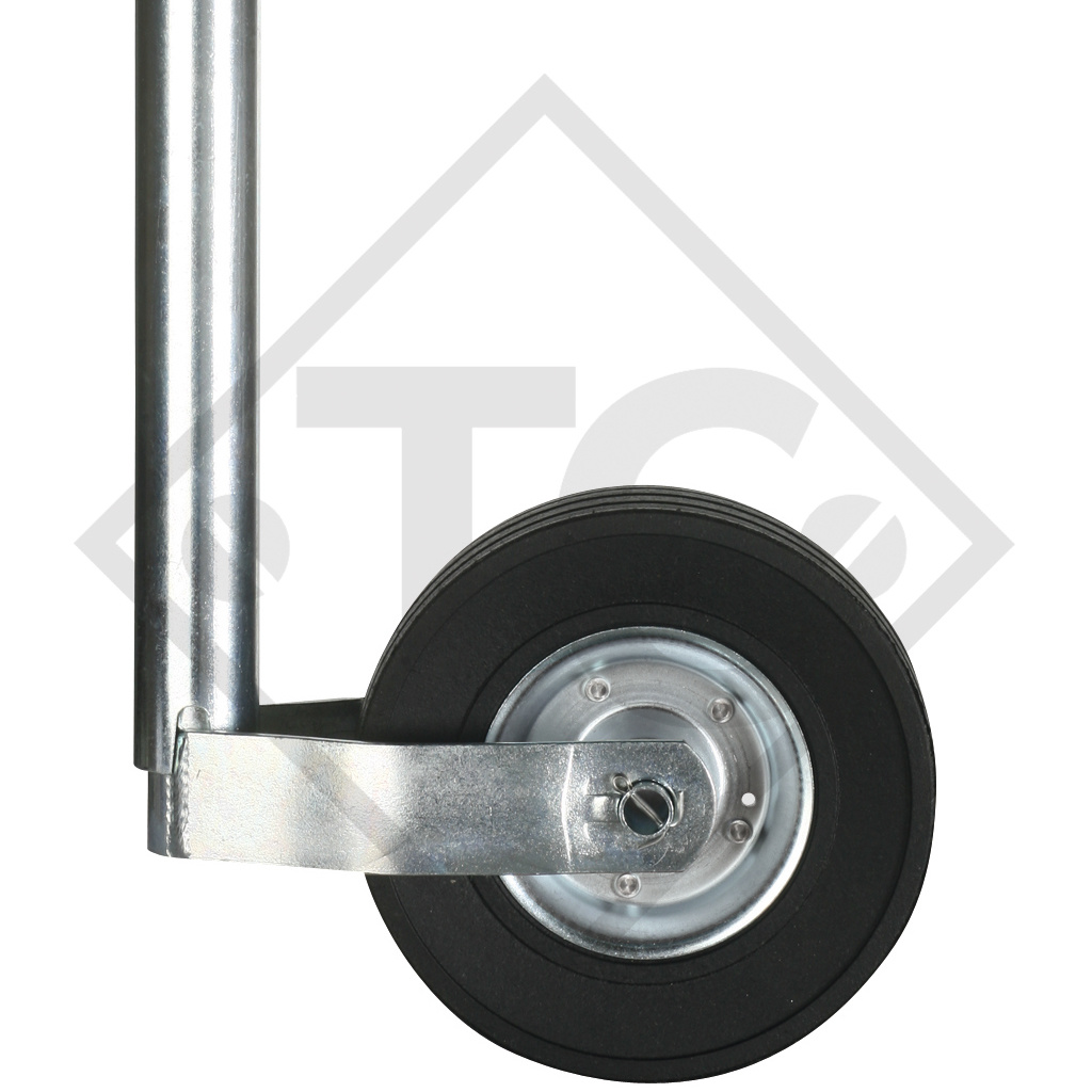 Jockey wheel ø48mm round, type ST 48-V-255 SB, reinforced version, for caravans, car trailers, machines for building industry