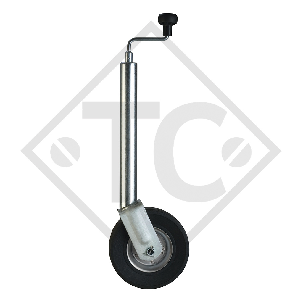 Jockey wheel ø48mm round, type ST 48-V-255 SB, reinforced version, for caravans, car trailers, machines for building industry