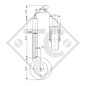 Jockey wheel ø48mm round, type ST 48-V-255 SB, reinforced version, for caravans, car trailers, machines for building industry