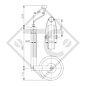 Ruotino d'appoggio ø48mm tondo, tipo ST 48-CW-240 S, con indicatore di carico ruota integrato, per caravan, rimorchi auto, macchine per l'edilizia