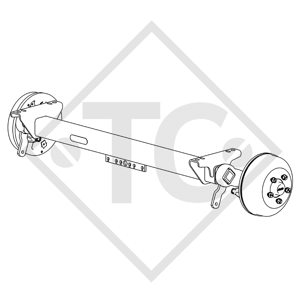 Eje con freno SWING 1800kg tipo de eje CB 1805, 46.32.368.859, HUMBAUR