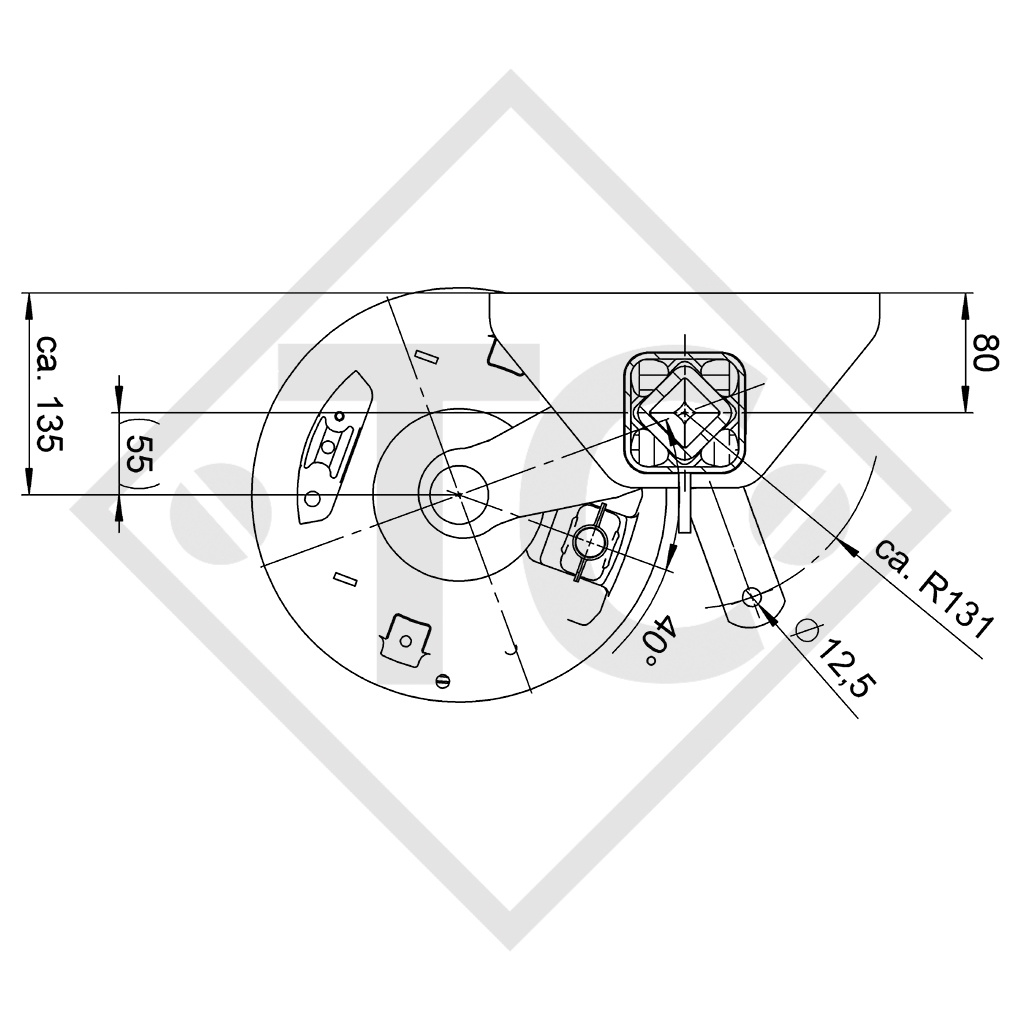 Assale frenato SWING 1800kg tipo di assale CB 1805, 46.32.368.860, HUMBAUR
