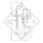 Roue jockey ø48mm rond, type ST 48-CW-260 LB, avec indicateur de charge intégré, pour caravanes, remorques-auto, machines pour l'industrie du bâtiment