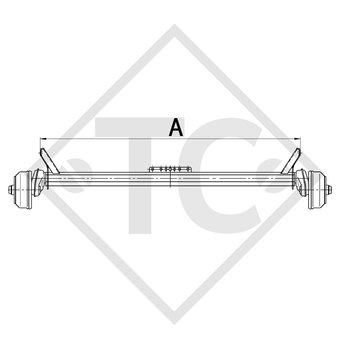 Eje con freno 1000kg EURO Compact tipo de eje B 850-10, Humbaur