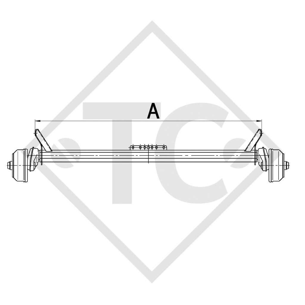 Assale frenato 1000kg EURO Compact tipo di assale B 850-10, Humbaur