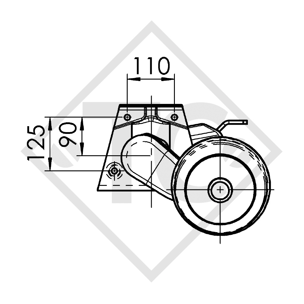 Assale frenato 1000kg EURO1 tipo di assale Delta SIN 10 WILK