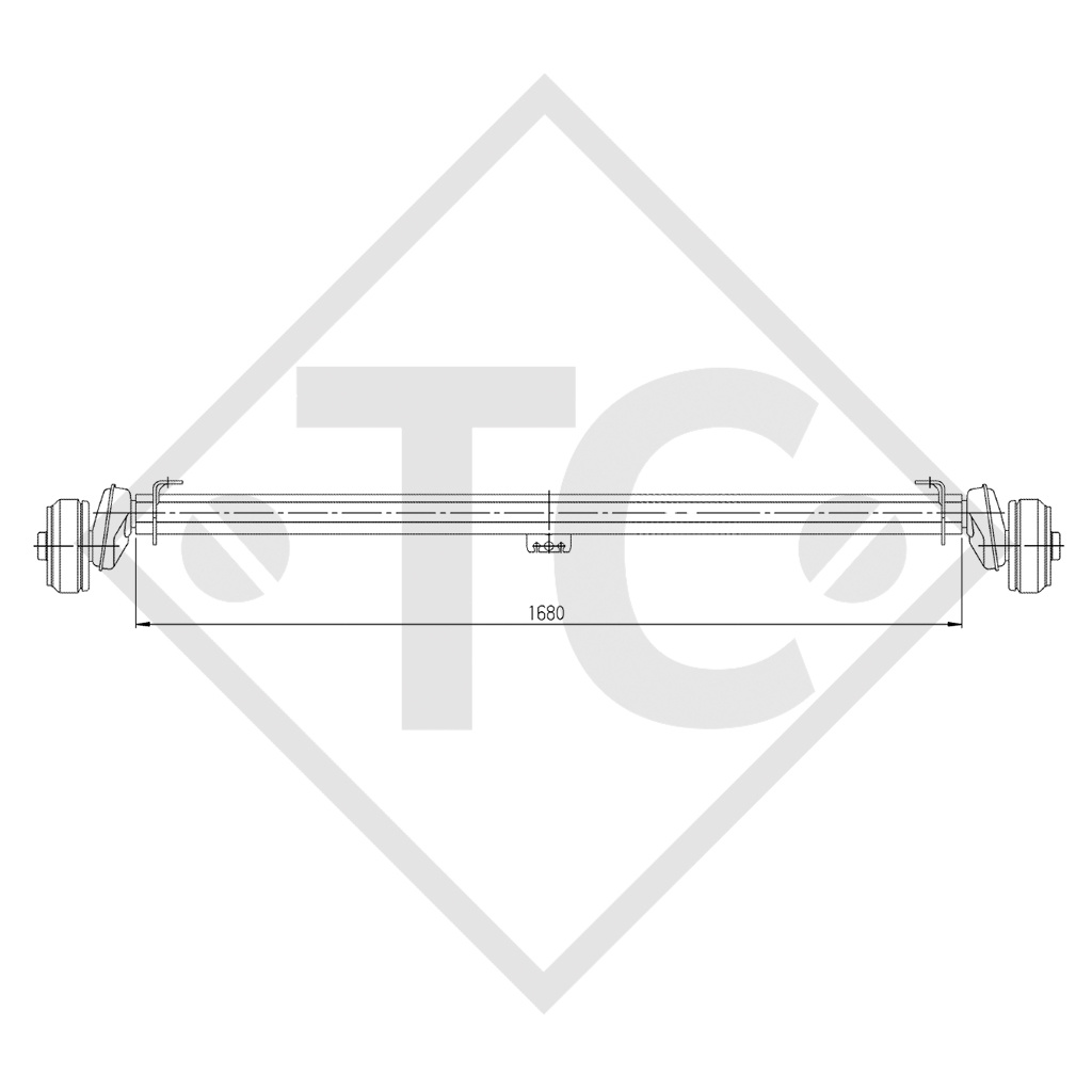 Eje con freno 1000kg EURO Compact tipo de eje B 850-10