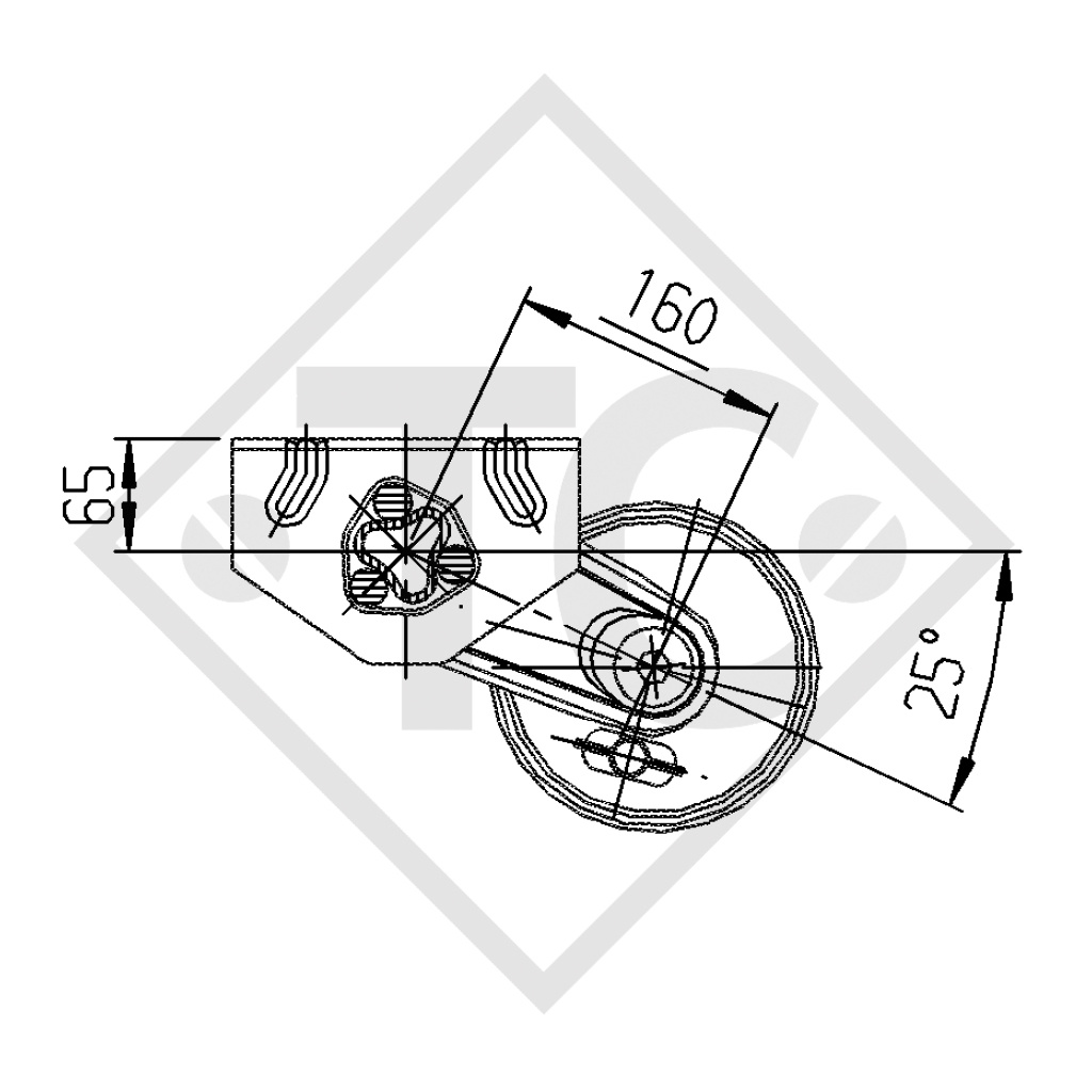 Assale frenato 1000kg EURO Compact tipo di assale B 850-10