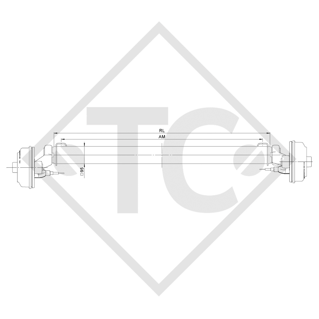 Assale frenato SWING 1800kg tipo di assale CB 1805, 46.32.379.108