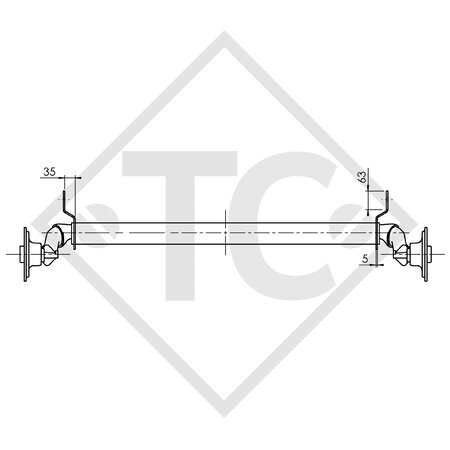 Eje sin freno 750kg PLUS OTPIMA tipo de eje 700-5