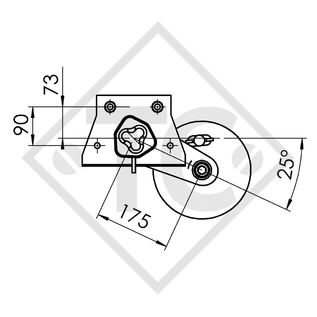 Essieu EURO1 900kg freiné type d'essieu B 1000-3