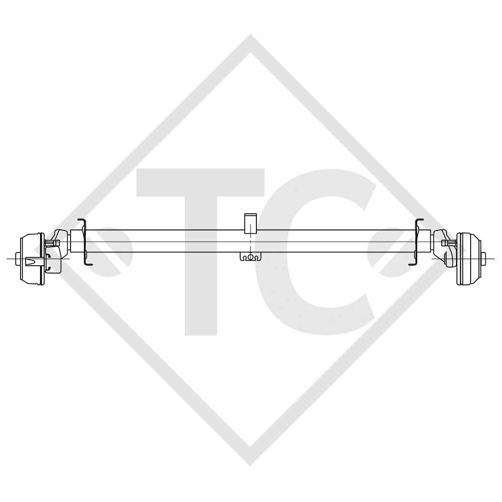 Eje con freno 1300kg EURO1 tipo de eje B 1200-5, COMPASS Pentrara 510/4