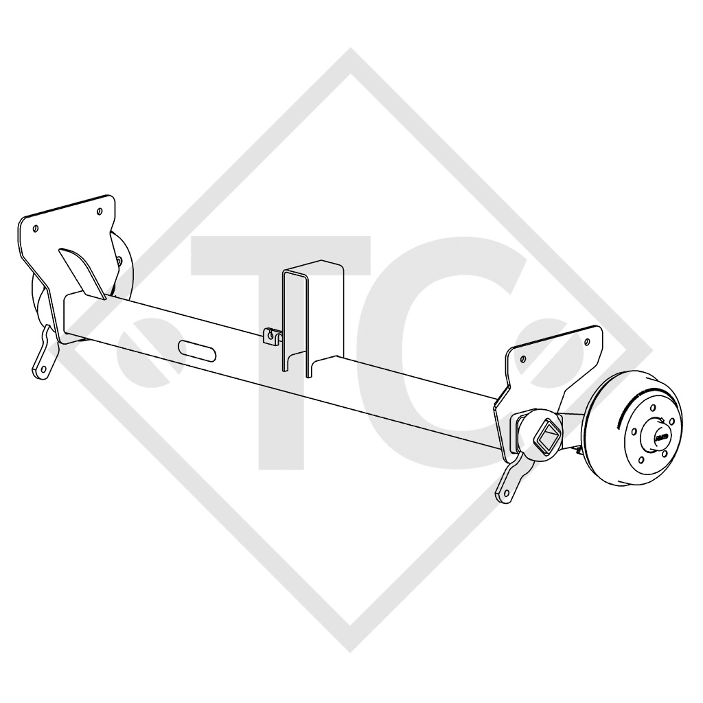 Essieu SWING 1350kg freiné type d'essieu CB 1355, 46.25.379.449 HUMBAUR