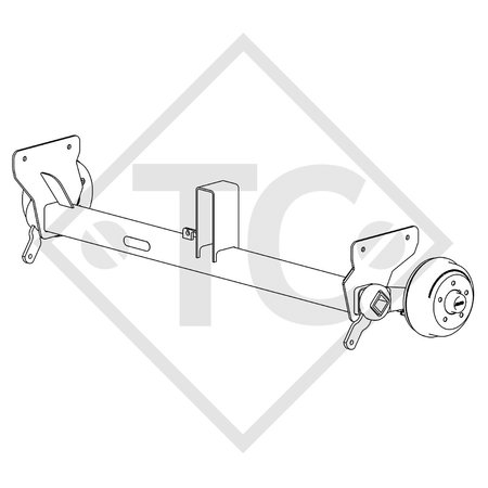 Eje con freno SWING 1350kg tipo de eje CB 1355, 4012985 HUMBAUR