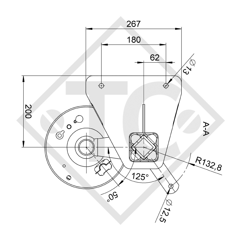 Assale frenato SWING 1350kg tipo di assale CB 1355, 4012985 HUMBAUR