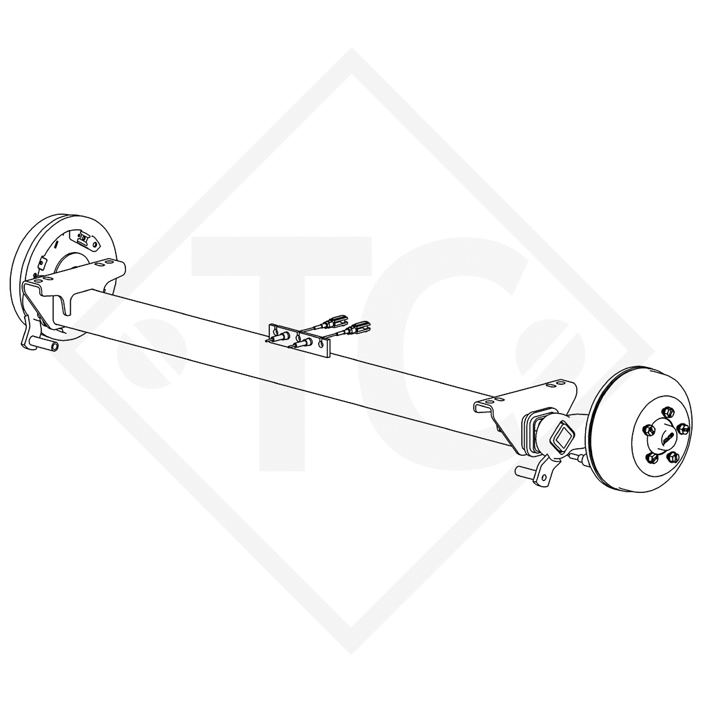 Braked axle SWING 1800kg axle type CB 1805, 46.32.368.624, 4013847