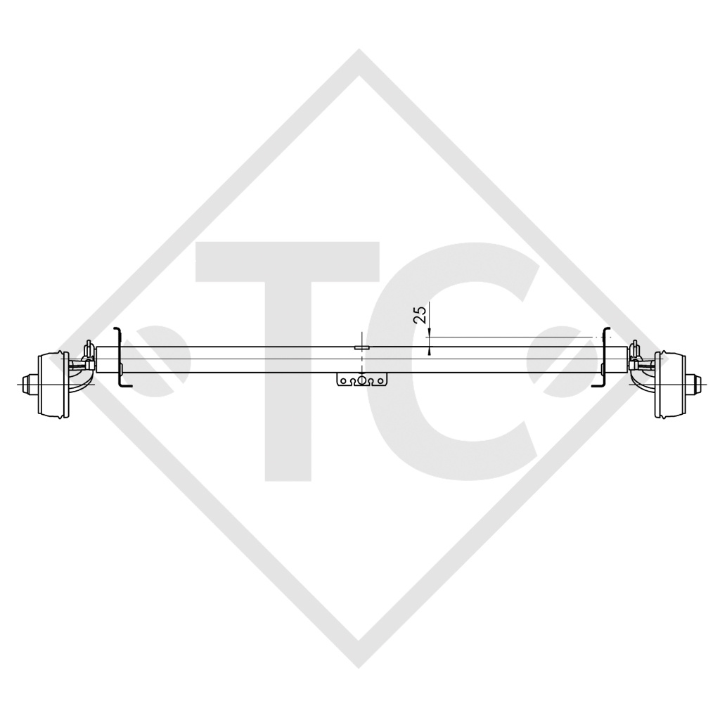 Braked axle 750kg axle type B 700-5, Caravelaire