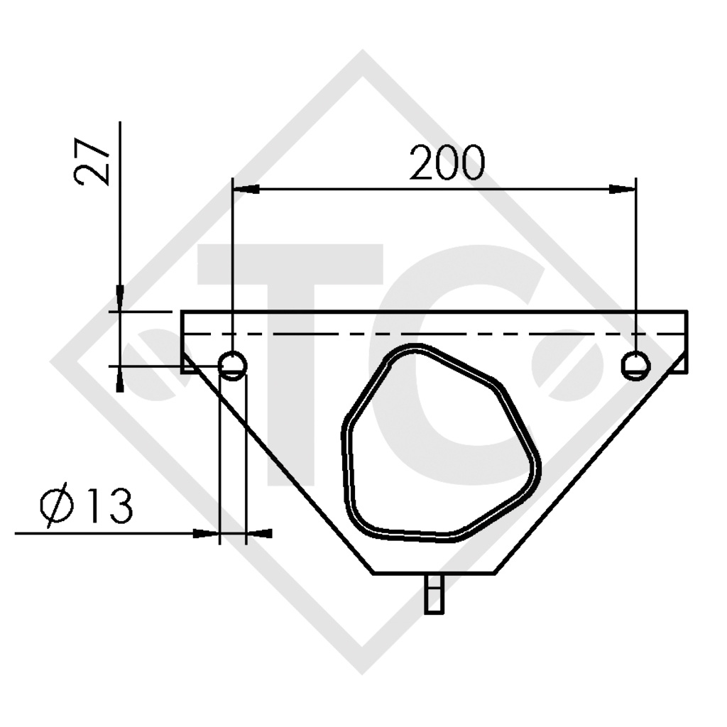 Eje con freno 1300kg EURO COMPACT tipo de eje B 1200-5 - RSA - SATELLITE MX111