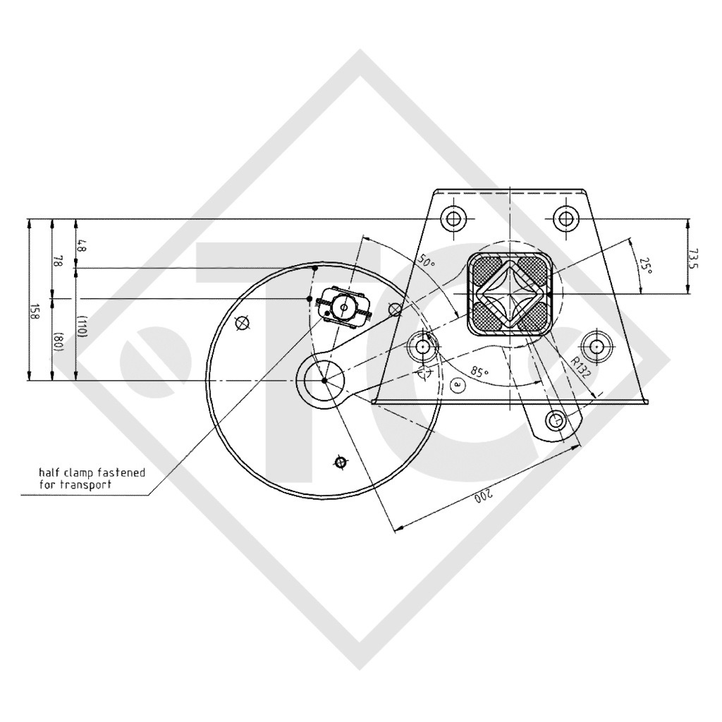 Achse gebremst SWING 1500kg Achstyp CB 1505, 46.27.379.446, 4002628