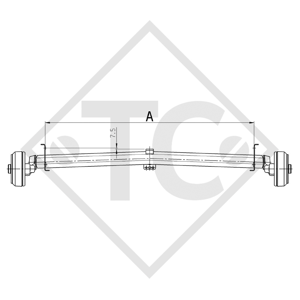 Braked axle 1600kg EURO Plus axle type DELTA SIN 14-2, Tabbert 545
