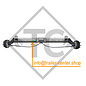 Braked tandem front axle 900kg BASIC axle type B 850-5 with top hat profile 90mm