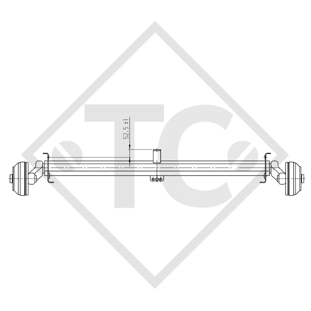 Braked axle 1300kg EURO PLUS axle type B 1200-5