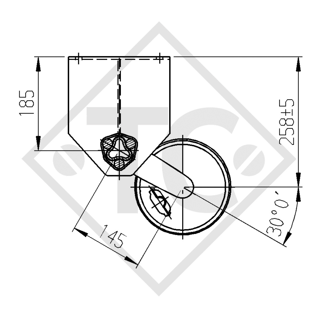 Braked axle 750kg BASIC axle type B 700-5