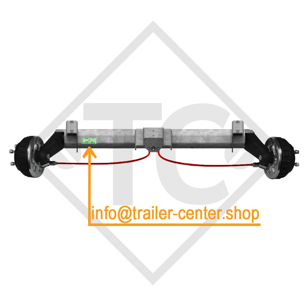 Eje delantero tándem con freno 1350kg PLUS tipo de eje B 1200-5 con perfil en U 130mm