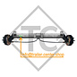 Braked tandem front axle 1500kg BASIC axle type B 1600-3 with top hat profile 130mm