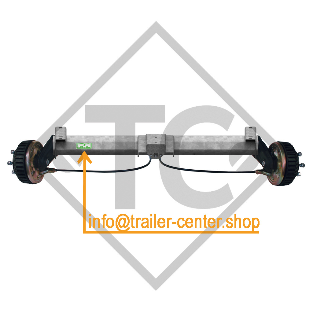 Essieu avant tandem BASIC 1500kg freiné type d'essieu B 1600-3 avec liaison 130mm