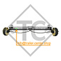 Braked tandem front axle 1600kg BASIC axle type B 1600-1 with top hat profile 90mm