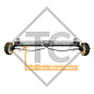 Braked tandem front axle 1600kg BASIC axle type B 1600-1 with top hat profile 130mm