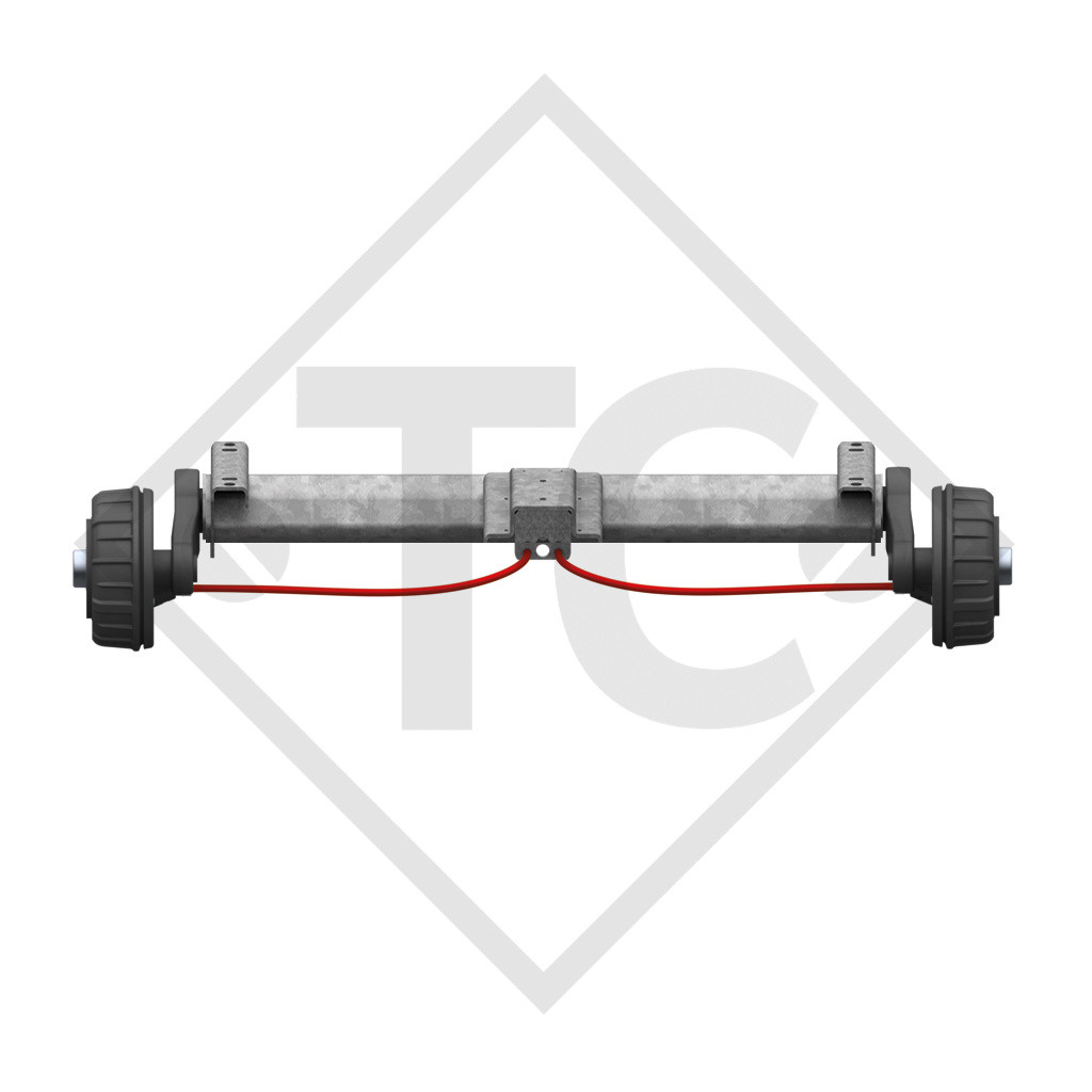 Braked axle 1800kg PLUS axle type B 1800-9 with top hat profile 130mm and AAA (automatic adjustment of the brake pads)