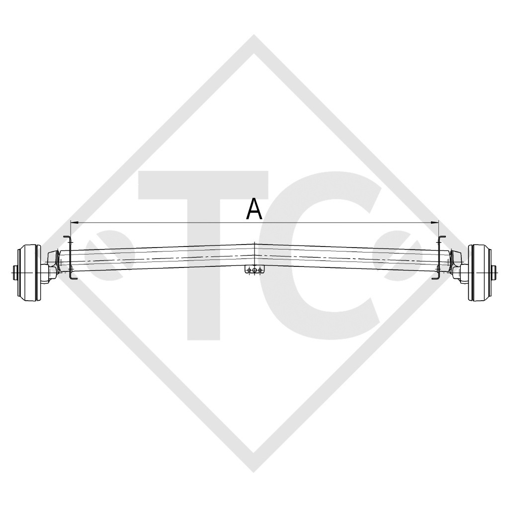 Essieu EURO Plus 1700kg freiné type d'essieu DELTA SIN 14-3 Dethleffs