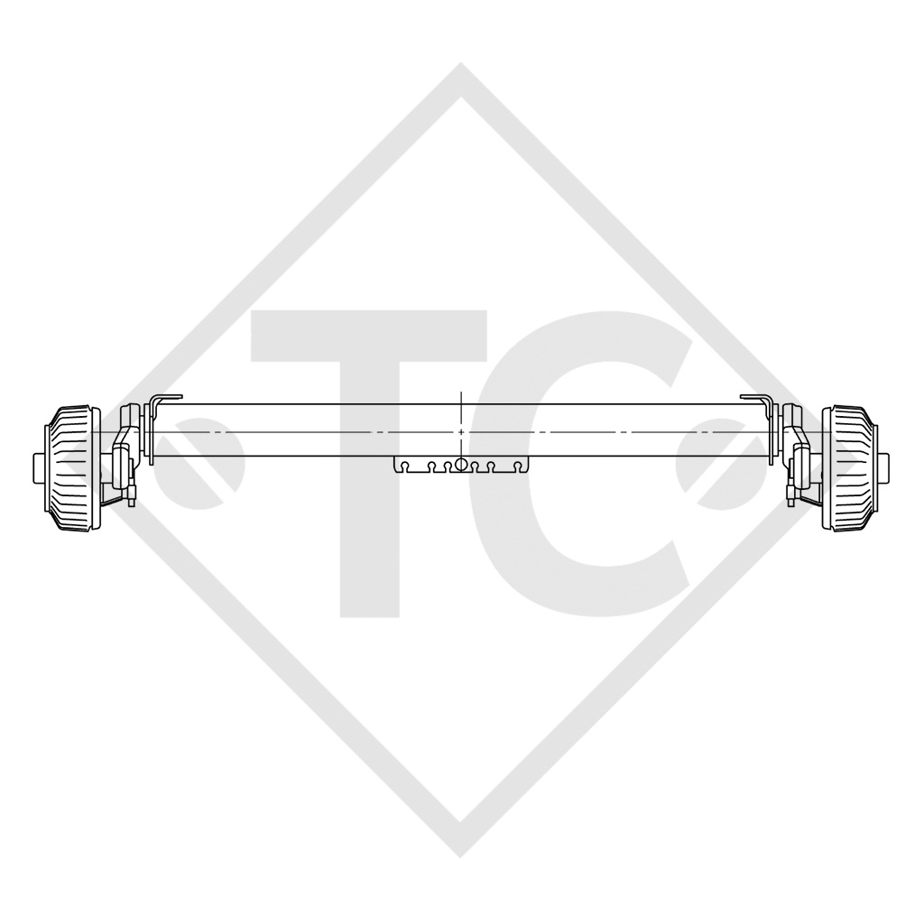 Eje con freno 1500kg BASIC tipo de eje B 1600-3