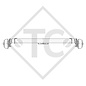 Braked axle 1300kg EURO COMPACT axle type B 1200-5, watertight, Mecanorem