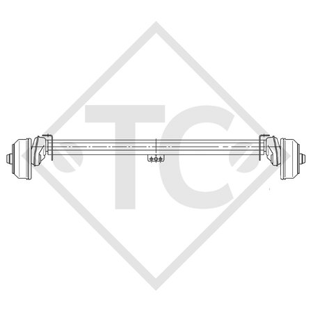 Achse gebremst 1000kg EURO Compact Achstyp B 850-10